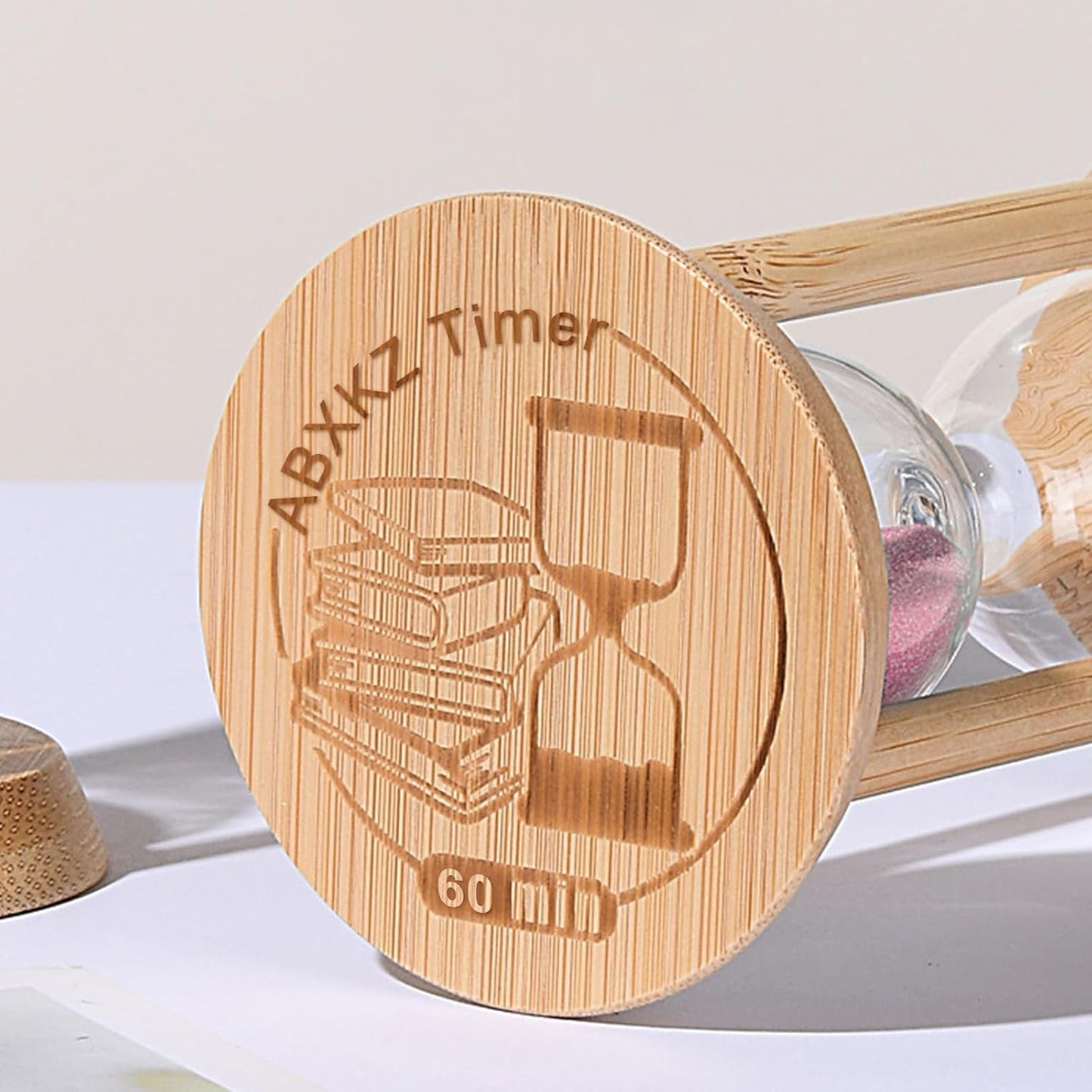 Hourglass 15 Minute,Wood Sand Timer 15 Min, Unbreakable Sandglass,Sand Watch for Study,Yoga,Cooking,Desk Decor & Gift,White