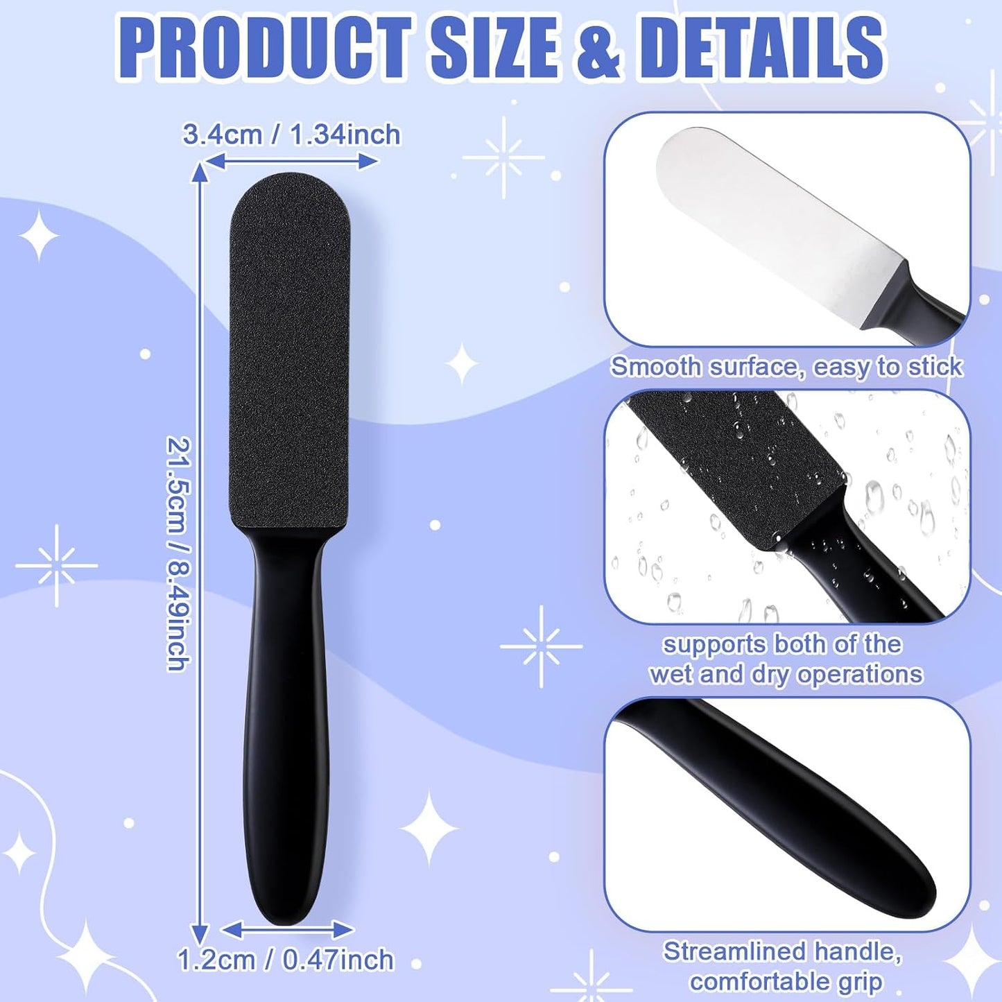 Mudder 2 Pieces Stainless Steel Pedicure Foot File Callus Remover Foot Scrubber Rasp with 20 Replaceable Coarse/Fine Double Side Reusable Pads for Care Cracked Skin Callus Remover Tool(Silver)