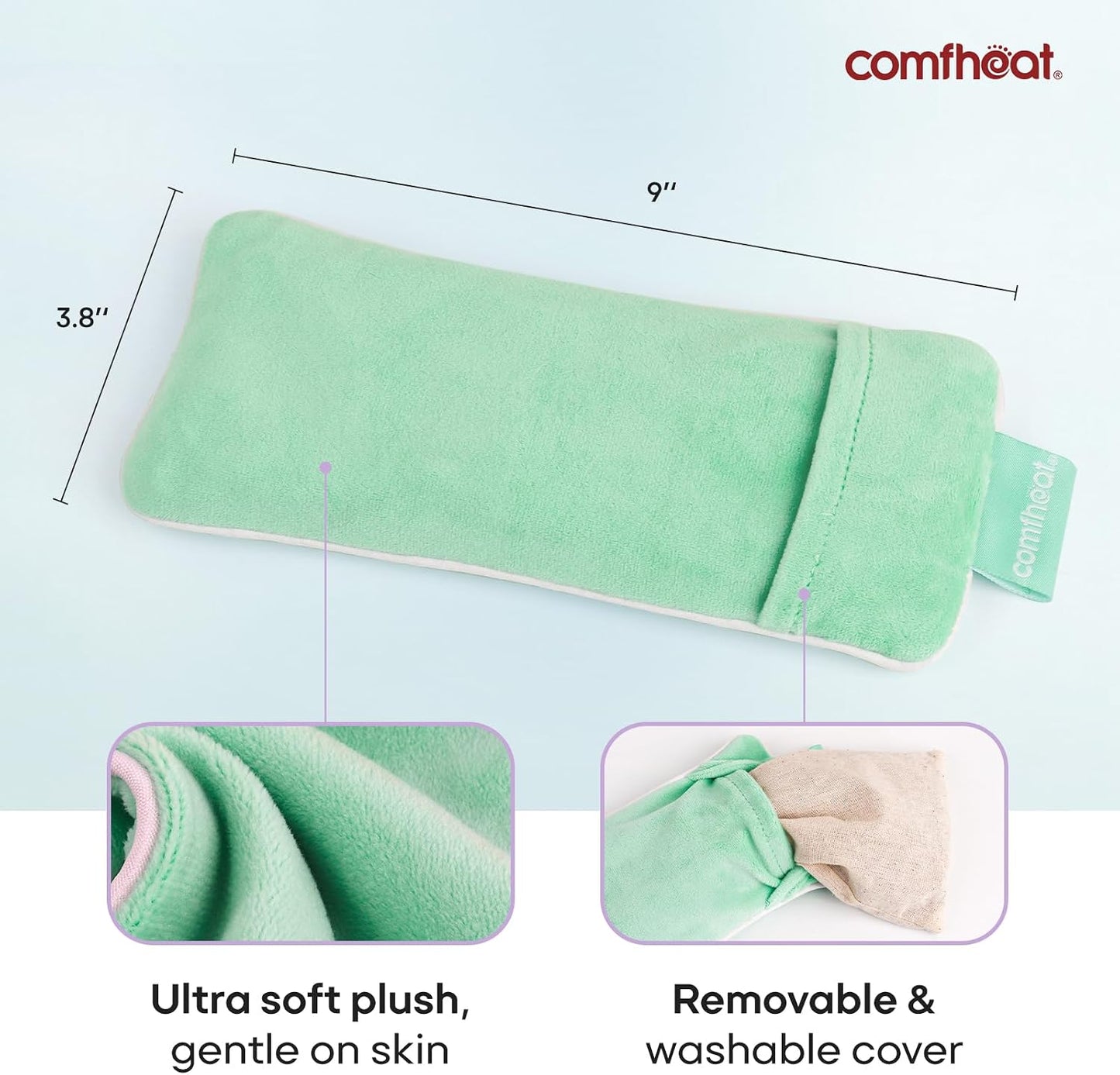 Unscented Weighted Eye Pillow for Yoga, Microwavable Moist Heat Eye Compress Mask with Washable Cover for Relaxation, Sleeping, Meditation, Yoga, Spa, Migraine Relief