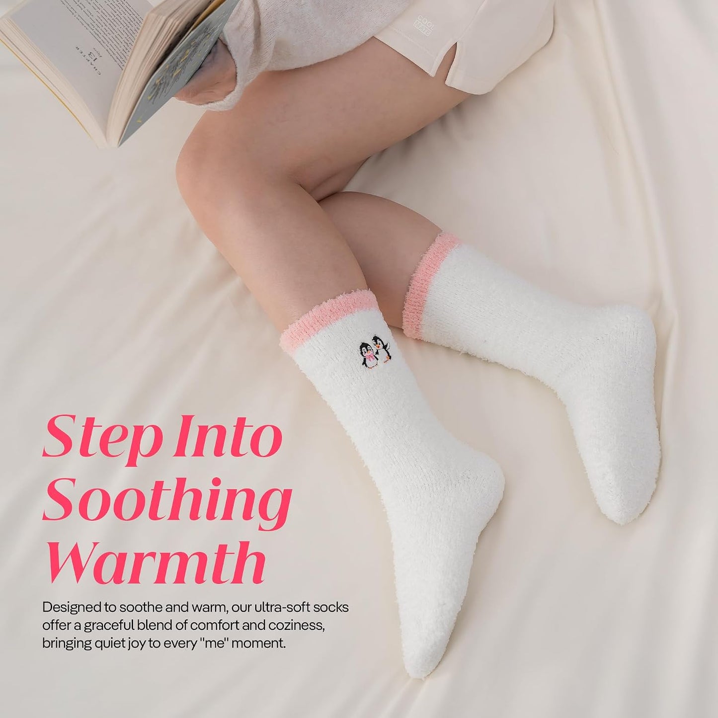 COOLMATE Fuzzy Socks for Women Gift Box – Cozy Soft Cloud Socks for Spa Home, Mother’s Day Gifts for Mom Grandma