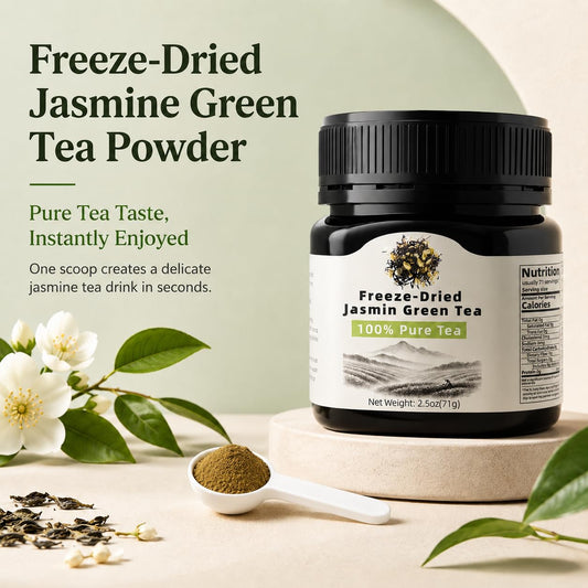 EAST NATURHUS Jasmine Tea Powder Instant Freeze-Dried, No Sugar 71Servings