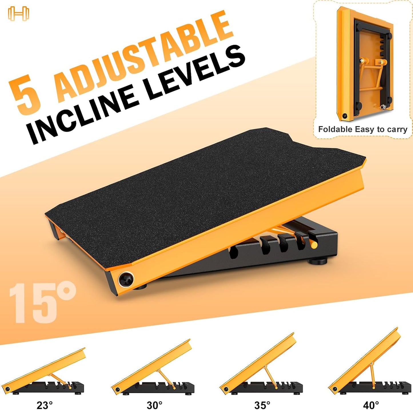 Naitesen Steel Slant Board Calf Stretcher for Squat 600lbs Weight Capacity Adjustable Incline Balance Board for Relieving Plantar Fasciitis Achilles Tendonitis Muscle Injuries Home Gym or Commercial