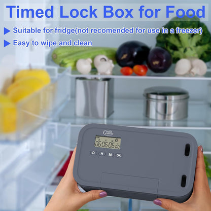 Timed Lock Box - Unplug from Cell Phones, Video Games, Socials, Snacks, Distractions - Time Locking Container - 30 Days Max Timer - Be More Present, Productive & Focused - Gray