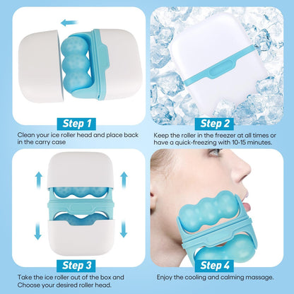 Fronnor Ice Roller for Face,Eyes,Cooling to Tighten Brighten Complexion, Soothing Skin Care Tool, Massager Under Eye Puffiness,Gift for Women
