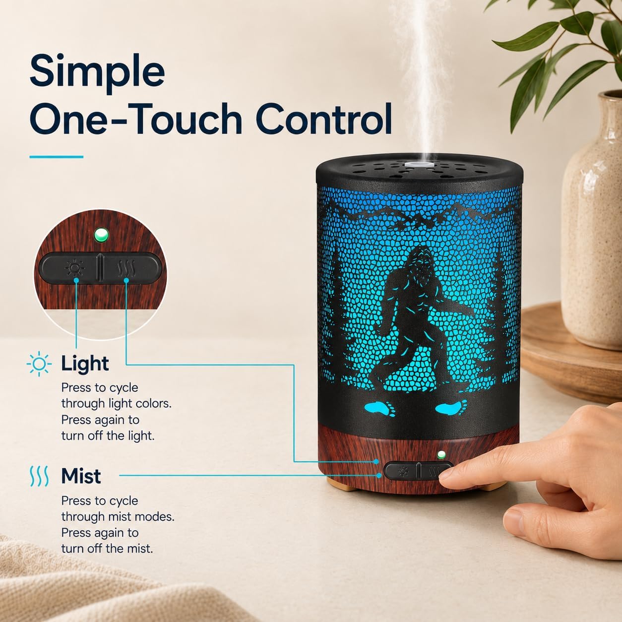 Essential Oil Diffuser, Ultrasonic Diffuser for Essential Oil, Cool Mist Humidifier Aromatherapy Diffuser with 7 Color Lighting Changing Modes, Waterless Auto Shut-Off for Home（Flower Fairy）