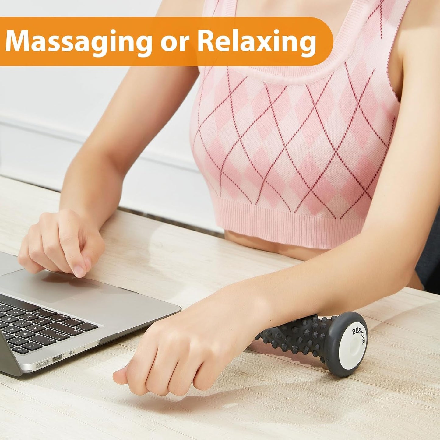 BESKAR Foot Massage Roller for Plantar Fasciitis Relief, Portable Reflexology Tool Pressure Point Massage Rollers, Deep Tissue Massages for Relieving Feet Arch Heel Pain, Myofascial Pain Syndrome