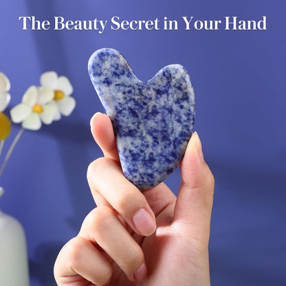 rosenice Gua Sha Facial Tools Guasha Tool Gua Sha Jade Stone Manual Massage Sticks for Jawline Sculpting and Puffiness Reducing for Face Body Tensions Reduce Festive Gifts