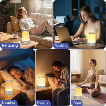 AFEXOA Sunrise Alarm Clock with Wake Up Light, White Noise Machine with 30 Soothing Sounds, Dimmable Display, Night Light for Bedroom, Heavy Sleepers, Adults & Kids