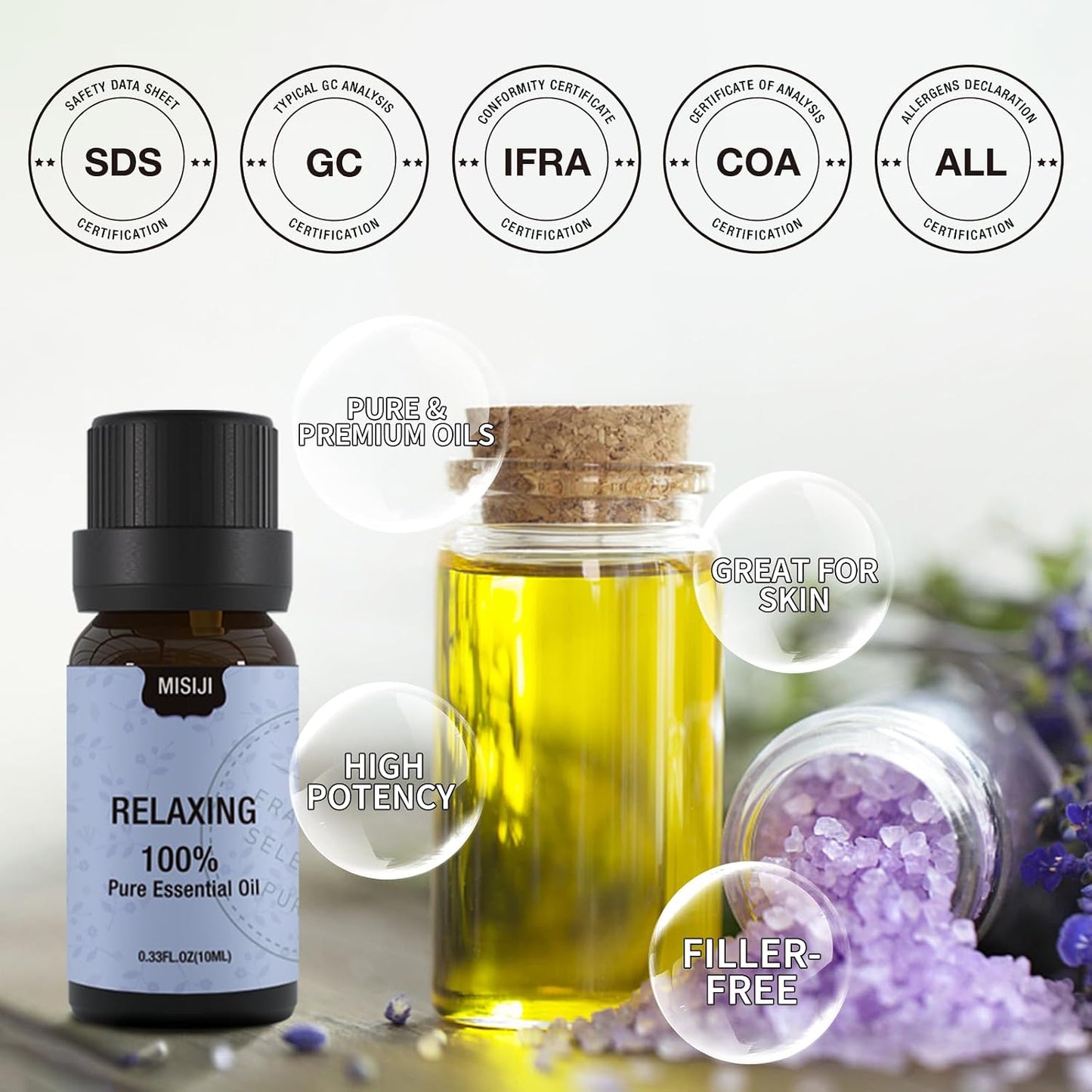 Essential Oils Set Top 6 Aromatherapy-Essential Oils for Diffuser for Home,Air Freshening Diffuser Oils Scents for Aromatherapy,Laundry,Candle&Soap Making,Humidifiers 6 X 10ML