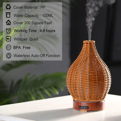 Essential Oil Diffuser, Ultrasonic Diffuser for Essential Oil, Cool Mist Humidifier Aromatherapy Diffuser with 7 Color Lighting Changing Modes, Waterless Auto Shut-Off for Home（Flower Fairy）