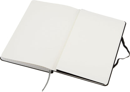 Amazon Basics Classic Lined Writing Notebook for Note Taking and Journaling, Hardcover with Elastic Closure, 240 Pages, 5" x 8.25", Black