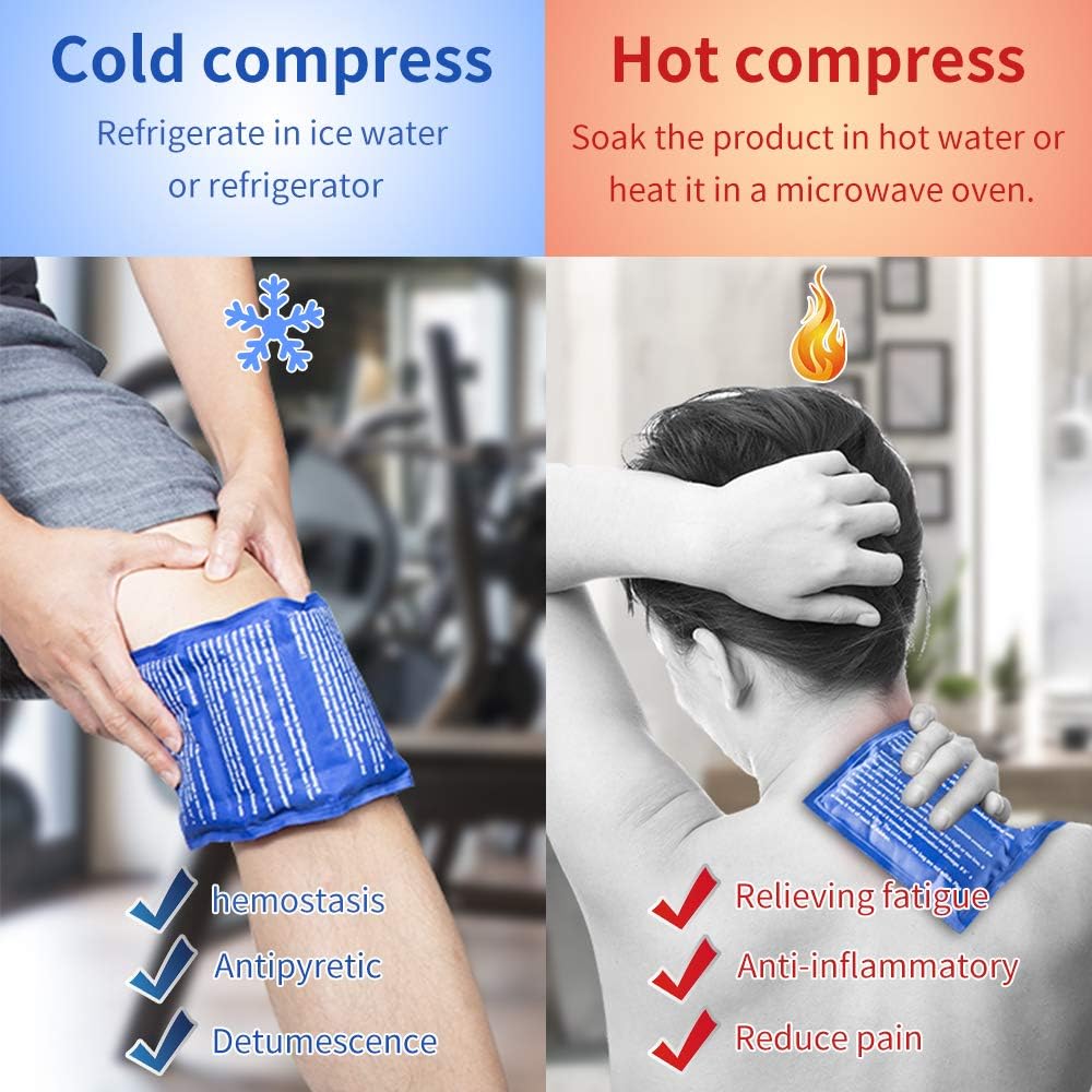 Gel Ice Packs for Injuries- Adjustable Wrap for Pain Relief Ice Pack+Heat Pack ， Non-Toxic Smooth Reusable, Support Rehabilitation, Flexible Therapy - Shoulder, Back, Knee, Neck, Ankle, Jaw & More,