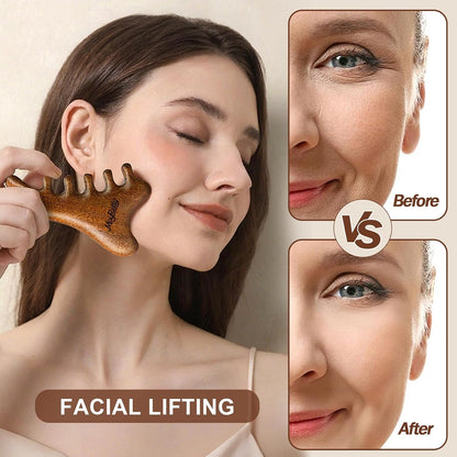 MoyRetty Wooden Gua Sha Tool, Sandalwood Face & Body Massager