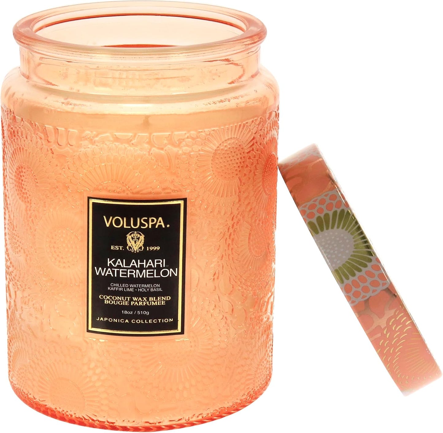 Voluspa Baltic Amber Candle, 18 oz, Coconut Wax Blend, Scented Candles for Home, 100 Hour Burn Time, Candle Jar