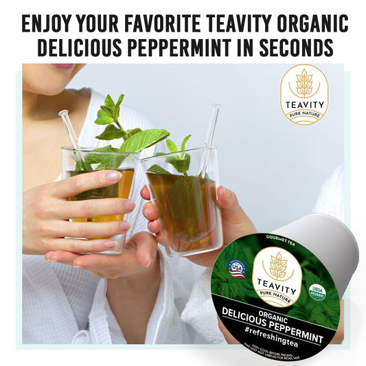 Organic Chamomile and Lavender Tea Pods for Keurig - Decaf Herbal Tea for Keurig K Cups - Honey Chamomile Lavender by Teavity (12 Tea Pods)