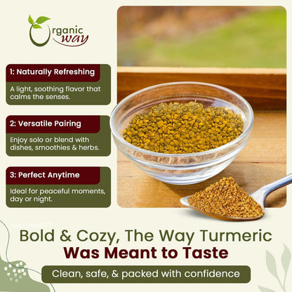 Organic Way Turmeric Root Cut & Sifted - Herbal Tea - (8 Ounce)