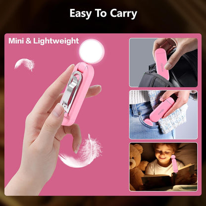VAVOFO USB Rechargeable Book Light, Blue Light Blocking, Amber Clip-On Bookmark Shaped Reading Light, Eye Care 6 LEDs With 9 Lighting Modes for Bookworms (Grey)
