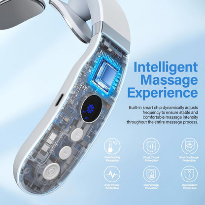 Neck Massager with Heat, Electric Portable Muscle Relaxation at Home & Office, Ultra-Lightweight Cordless Massager for Men & Women