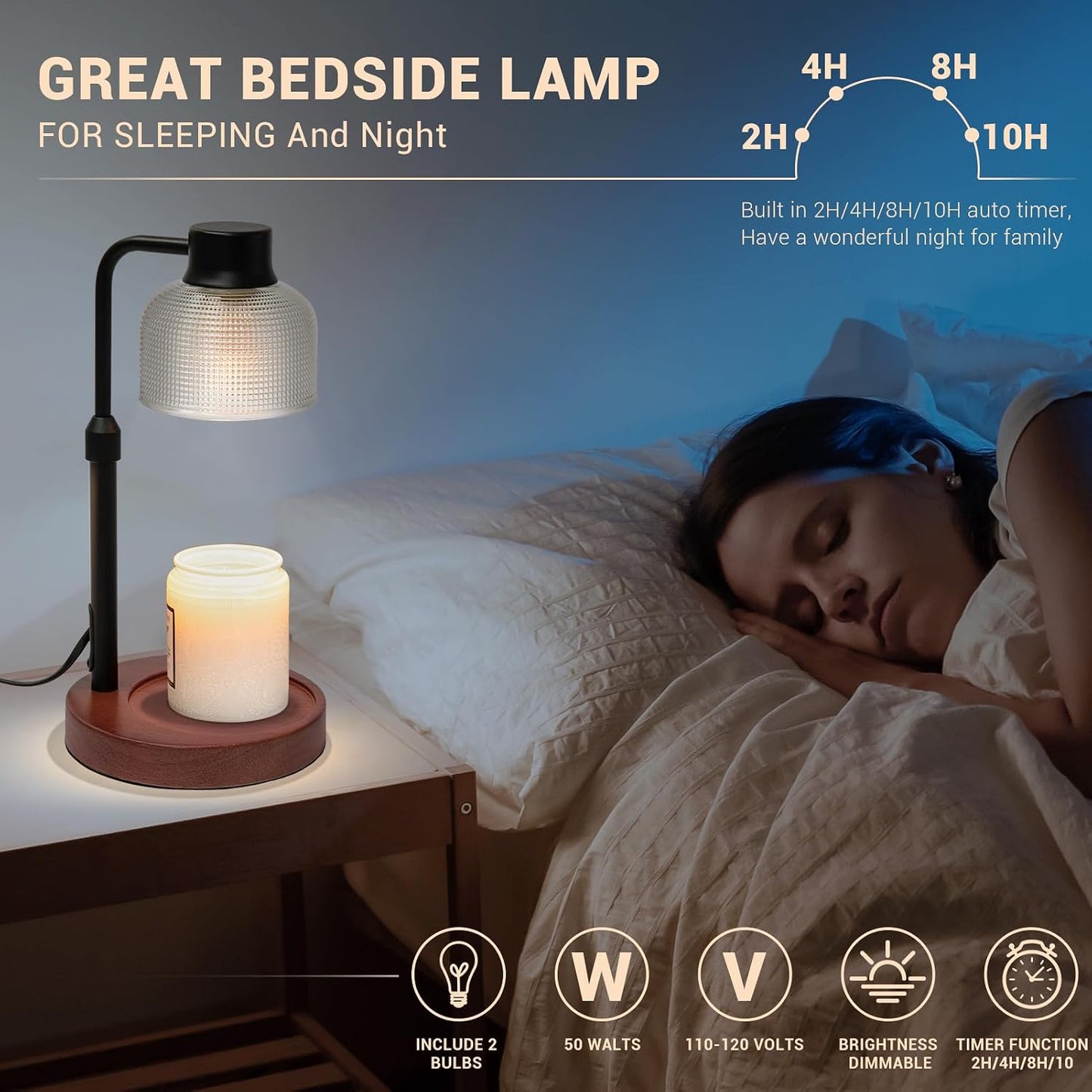 KLL Candle Warmer Lamp with Timer: Birthday Gift for Women, House Warming Gifts New Home, Room Decor - Wax Melt Warmer for Scented Jar Candles
