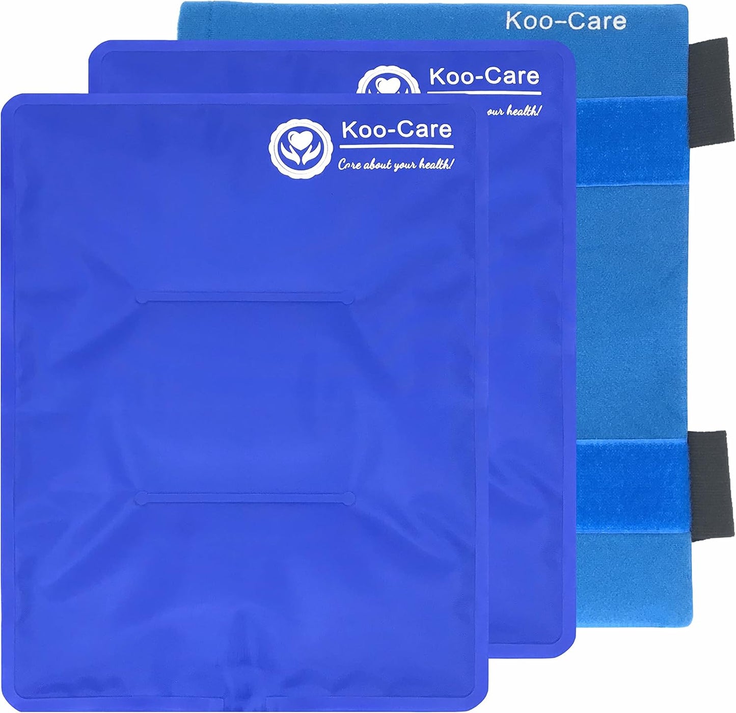 Koo-Care Extra Large Gel Ice Pack for Injuries Reusable Flexible Hot Cold Therapy Compress with Strap for Shoulder Rotator Cuff, Back, Hip, Shin - Knee Replacement Surgery Pain Relief XL 13" x 14.7"