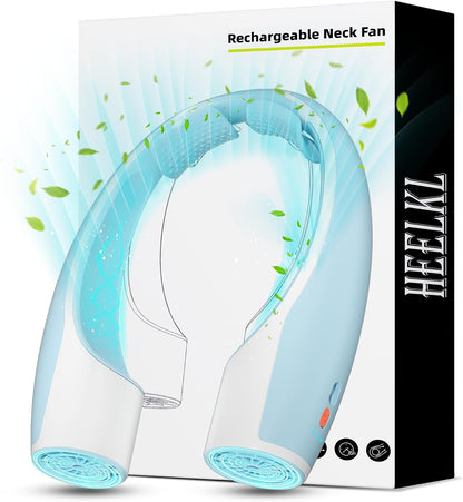 Heelkl AI Neck Fan, 4 Speeds Adjustable Portable Personal Fan Rechargeable, 4000 mAh Battery Faster Cooling Wearable Fan, Ultra Quiet for Home, Office, Travel, Outdoor