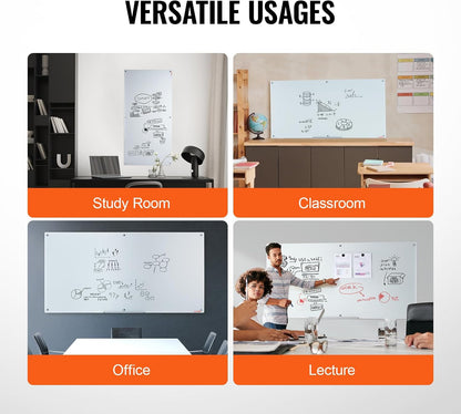 VEVOR Dry Erase Calendar for Wall, 36 x 24 Inches Whiteboard Calendar, Monthly Planner Magnetic Dry Erase Board, 1 Magnetic Erase & 2 Dry Erase Marker & Movable Tray for Restaurant Office Home School
