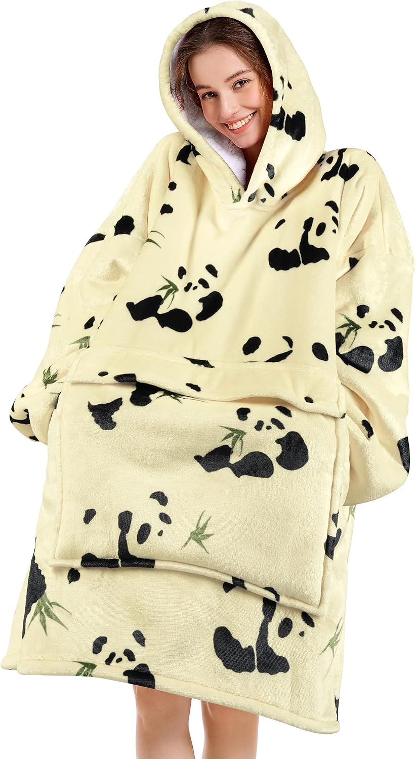 Narecte Cozy Oversized Blanket Hoodie Wearable Blanket Adults Soft Hooded Blanket Hoodie Birthday Gifts for Women Christmas - Colors A
