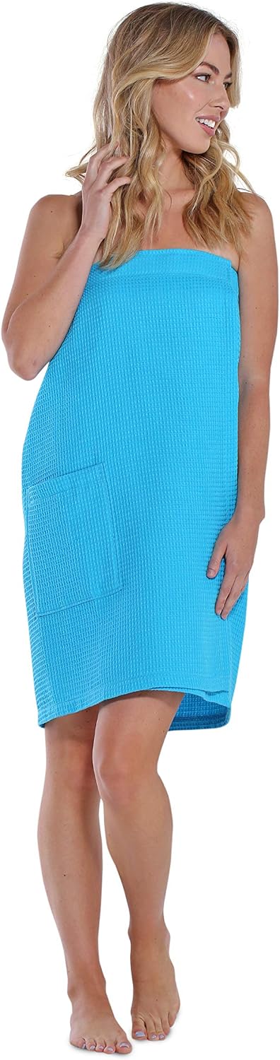 Turquaz Lightweight Knee Length Waffle Robes For Women Spa Bath Waffle