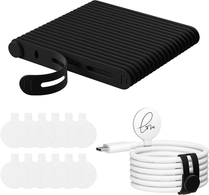 32Pcs Cable Labels and Silicone Cable Ties Set for Electronics