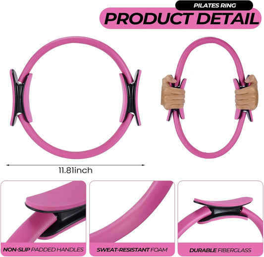 Seenelling 18 Pcs Pilates Ring and Ball Bulk Home Pilate Kit