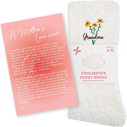 COOLMATE Fuzzy Socks for Women Gift Box – Cozy Soft Cloud Socks for Spa Home, Mother’s Day Gifts for Mom Grandma