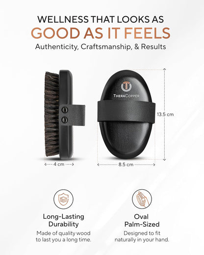 TheraCopper Copper Dry Brushing Body Brush for Lymphatic Drainage