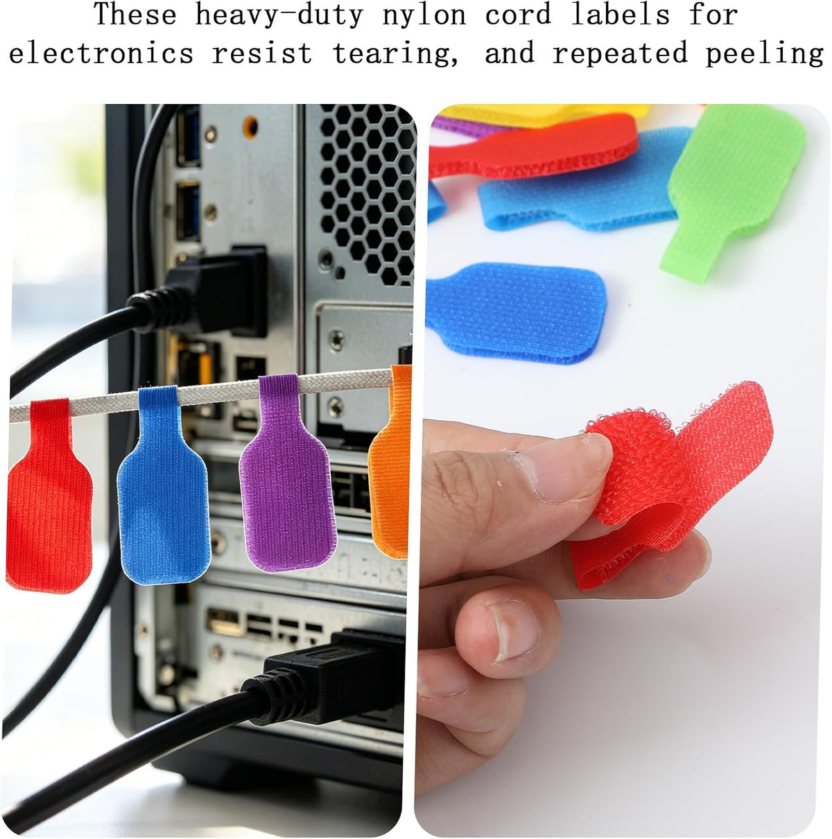 40 Pcs Cable Labels for Cords, Cord Labels for Electronics Write-On Reusable
