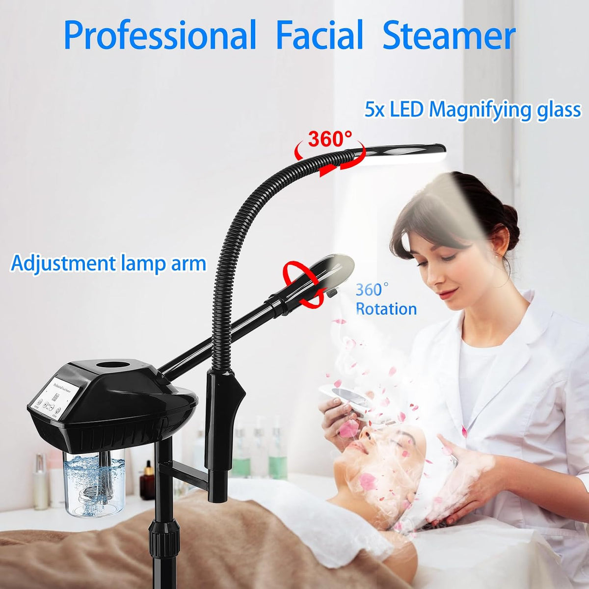 Professional Facial Steamer for Deep Cleansing and Hydration, More Steam