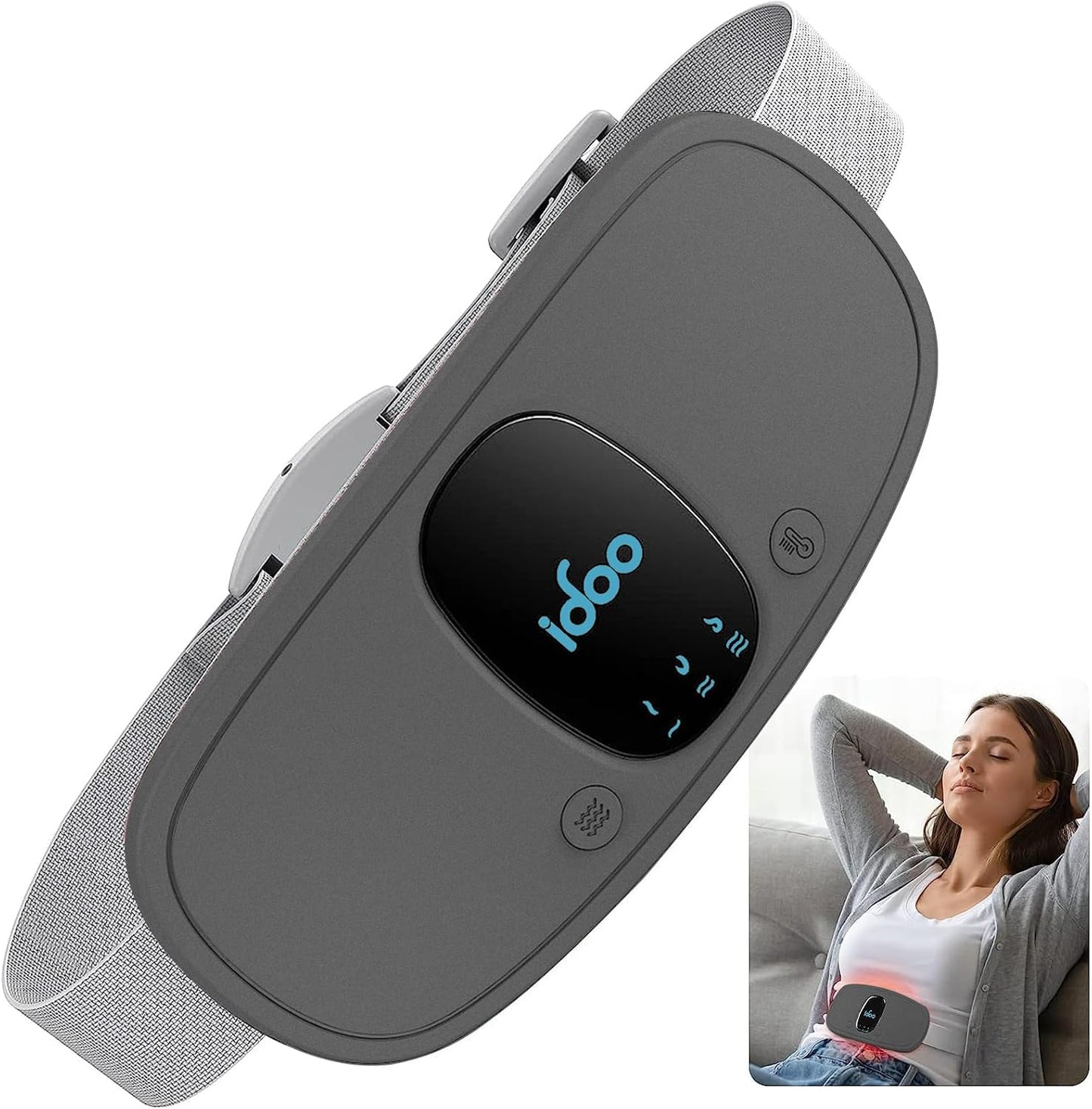 iDOO Cordless Heating Pad for Menstrual Cramps, Lightweight & Portable