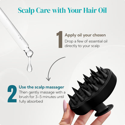 HEETA Hair Scalp Massager Shampoo Brush 2 Pack, Soft Silicone Bristles to Remove Dandruff, Waterproof Hair Scrubber for Both Wet Dry Use, Suitable for Men & Women (Green & Black)