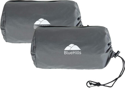 BlueHills Travel Blanket Pillow Compact Lightweight Pocket Size Airplane Traveling Essential Flight Trip Throw in Bag Portable Case Plane Accessory Gray L01