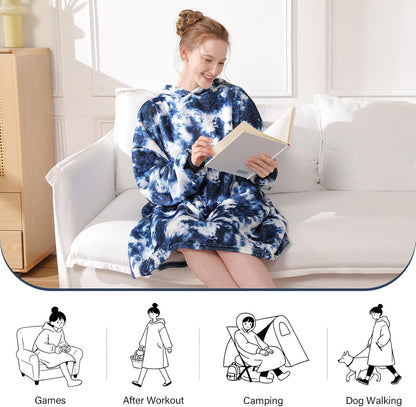 LetsFunny Blanket Hoodie,Oversized Wearable Sherpa Fleece Blanket Sweatshirt,Super Soft Warm Cozy with Giant Pocket,Gifts for Women Men Adults Teenagers, One Size Fits All