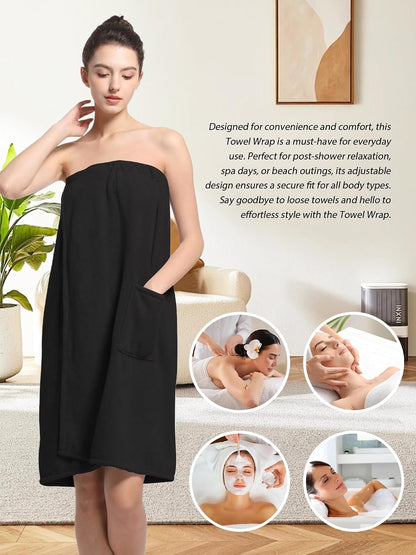 Women'S Soft Wrap Towel Full Length，Bath Robe After Shower Female Plush Long，Spa Bathrobes Lightweight With Pockets