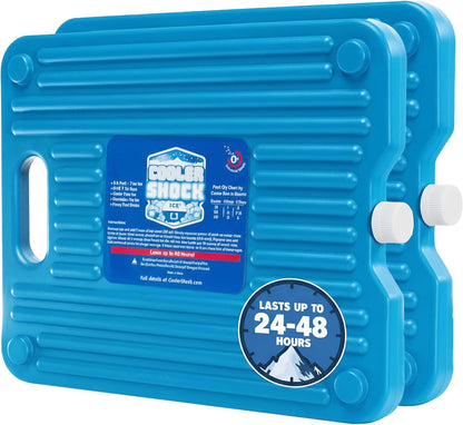 Cooler Shock Ice Packs - Reusable, Premium, Large Pack and Lunch Set for Long Term Use - Cools Faster Than Ice - Cooler Accessories