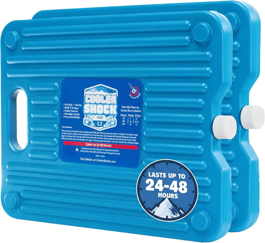 Cooler Shock Ice Packs - Reusable, Premium, Large Pack and Lunch Set for Long Term Use - Cools Faster Than Ice - Cooler Accessories