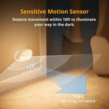 Lyridz Rechargeable Night Light with Motion Sensor, Dimmable Amber Nightlights for Bathroom, Bedroom, Kids Room, Hallway, Stairs, Pet House, 2 Pack