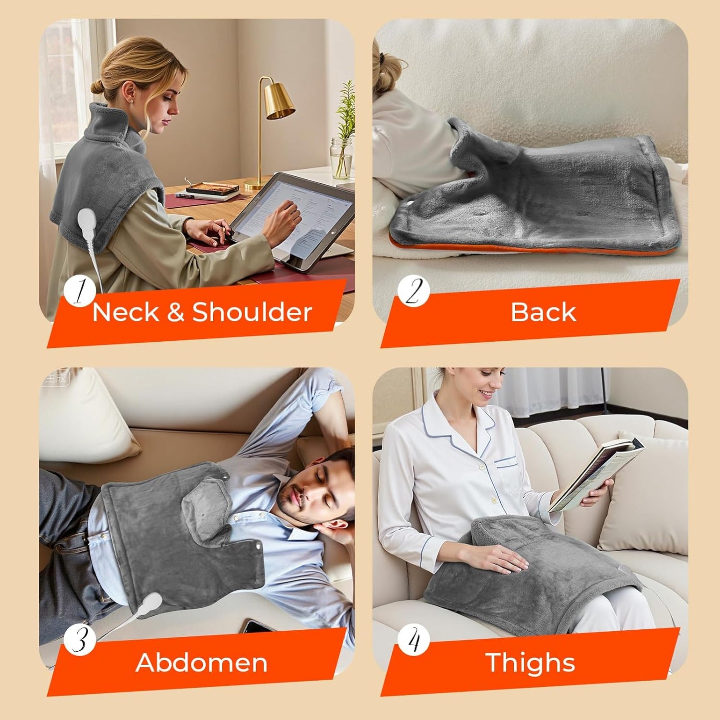 VAAGHANM Heating Pad: Electric Heat Pad -Weighted Instant Heating Pads for Neck and Shoulders-6 Heat Options & 6 Auto Timer Mode-Gift for Women Mom