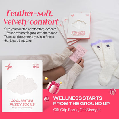 COOLMATE Fuzzy Socks for Women Gift Box – Cozy Soft Cloud Socks for Spa Home, Mother’s Day Gifts for Mom Grandma
