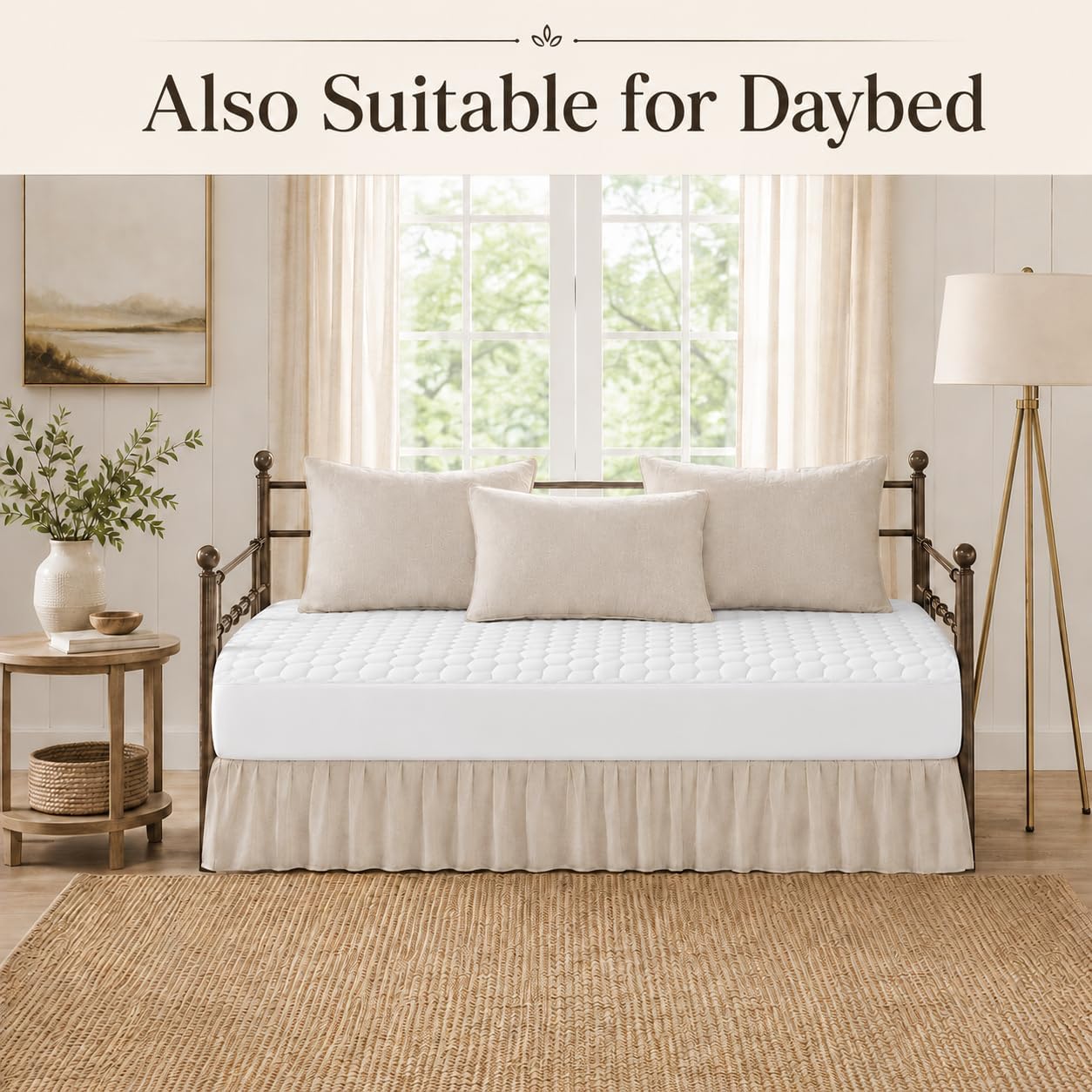 OhGeni 100% Waterproof Mattress Protector,Queen Size Premium Bamboo Mattress Pad,Pet Hair & Bedwetting Resistant,Cooling Breathable Fitted Sheets,Washable Bed Cover,Non-Slip Deep Pocket for Bedroom