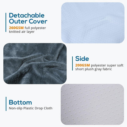 Sasttie Wedge Pillow 24x24x12 inch, Memory Foam Bed Wedge, Cool Grey