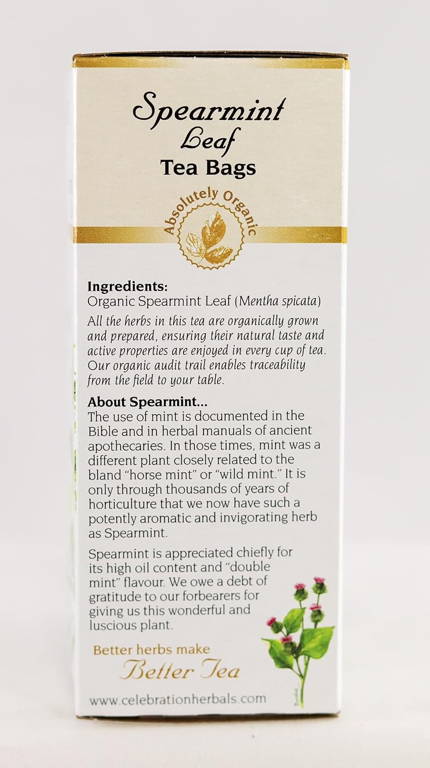 CELEBRATION HERBALS Spearmint Leaf Tea Organic 24 Bag, 0.02 Pound