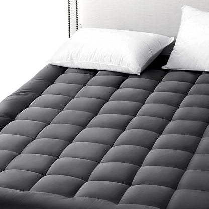 EASELAND Queen Size Mattress Pad Pillow Top Mattress Cover Quilted Fitted Mattress Protector Cotton Top Stretches up 8-21" Deep Pocket Cooling Mattress Topper (60x80 inch, White)