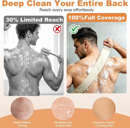 Dry Brushing Body Brush, 4Pcs Shower Exfoliating Brush, Women & Men