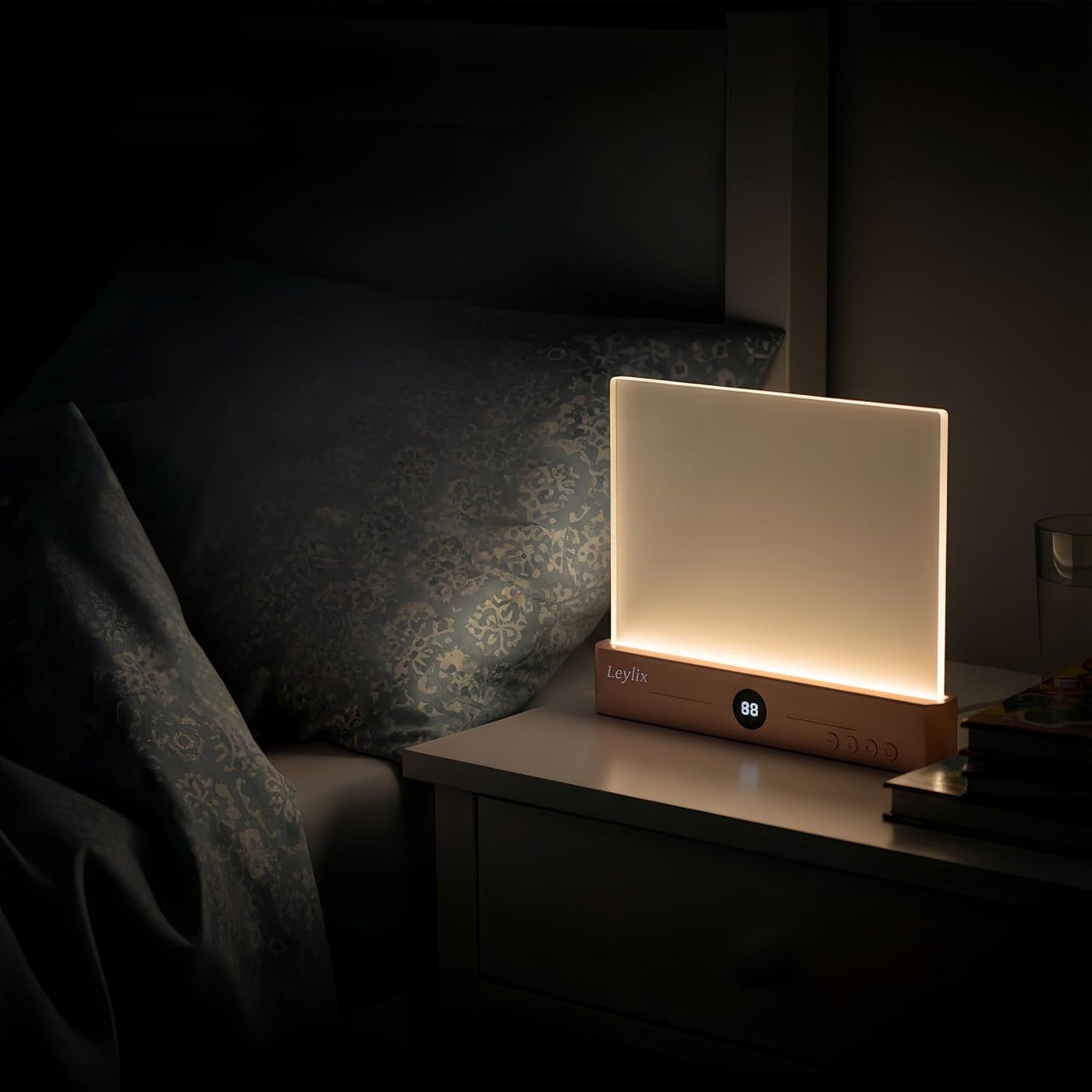 XL LED Flat Book Light for Reading at Night in Bed, Matte Pink | Eye-Caring Page Illuminator 3 Color Temperatures Stepless Dimmable USB Rechargeable, Portable Flat Panel Lamp with Soft